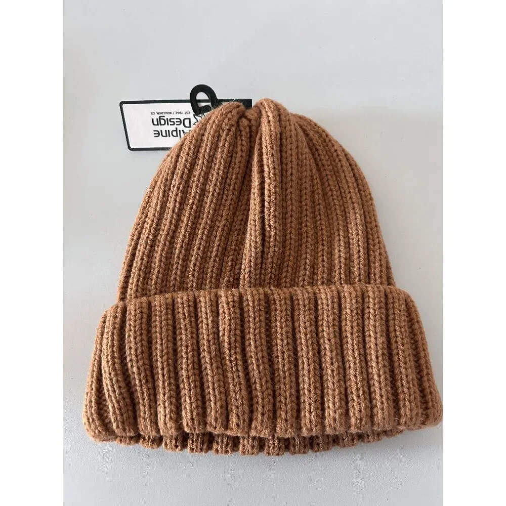 Alpine Design Tan Chunky Knit Beanie Hat Brown